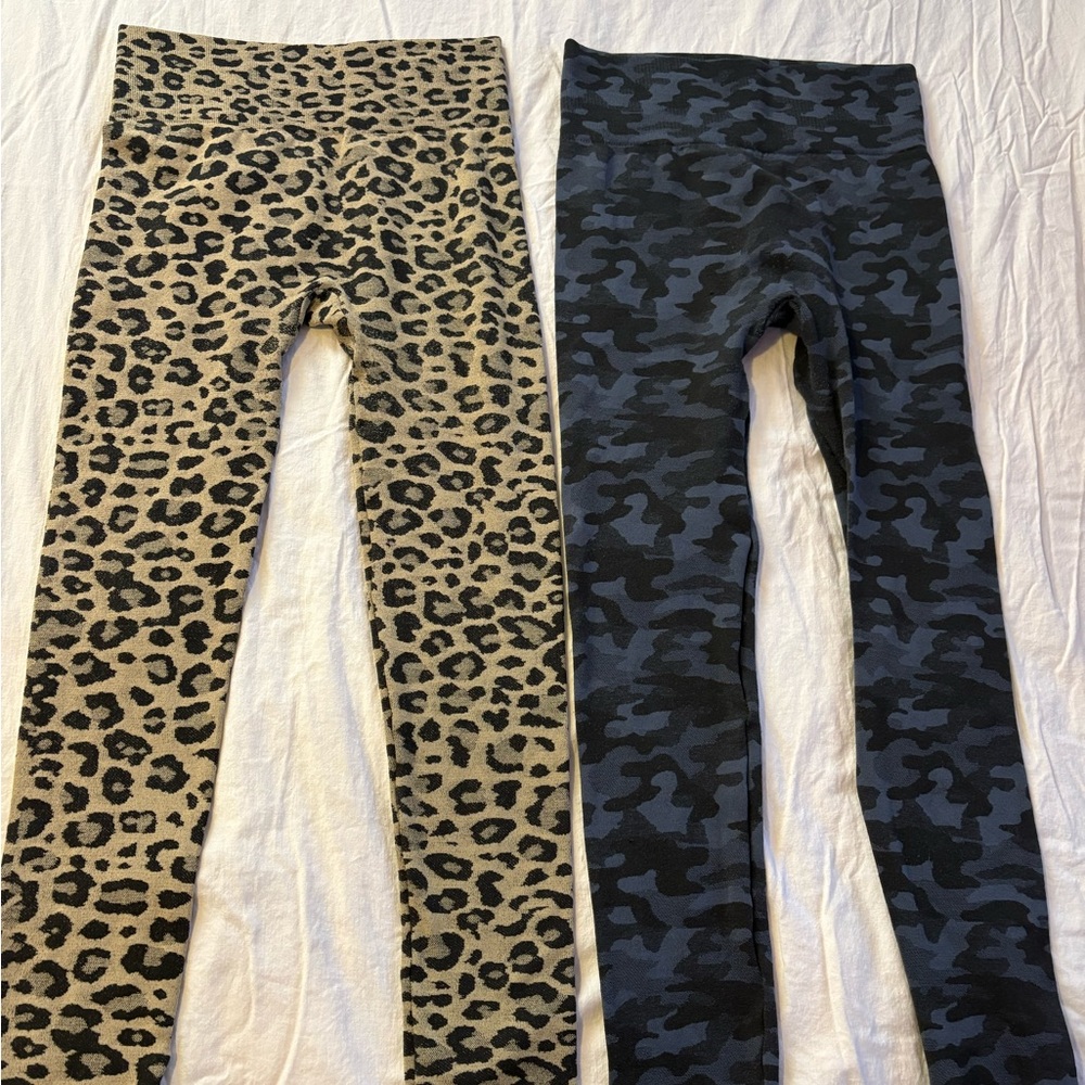 Leopard Print and Camo fleece lined leggings